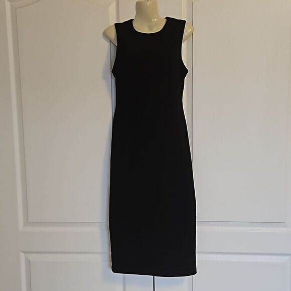 Zara Pencil Sleeveless Midi Dress Small Black - Picture 5 of 16